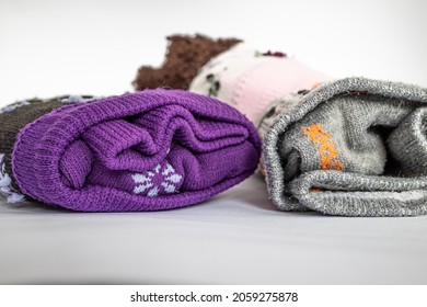 Rolled socks isolated on a white background