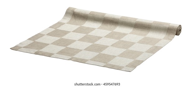 Rolled Table Runner Isolated On White Background. Include Clipping Path.