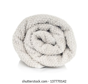 Rolled Up  Towel Isolated On White