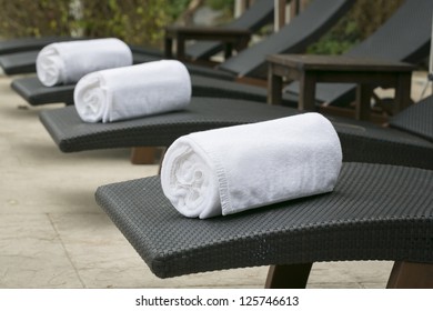 Rolled Up White Spa Towels