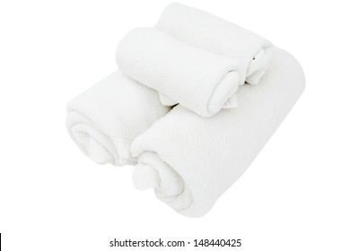 Rolled Up White Spa Towels