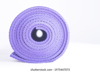 Rolled Up Yoga Or Pilates Mat. No People