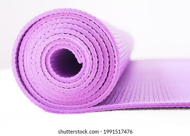 Rolled Up Yoga Or Pilates Mat. No People