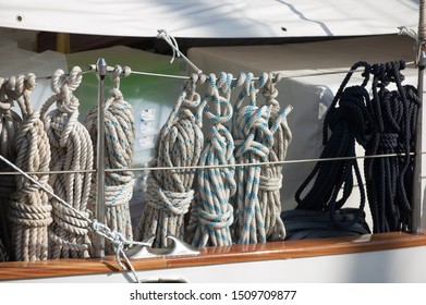 rolled-up strings of a ship
