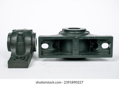 Roller bearing unit isolated on white background, Roller bearing  unit SN SNL SNE SNC,  Collapsible cast iron unit, 