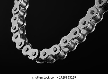 Roller Chain On A Black Background