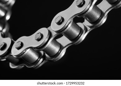 Roller Chain On A Black Background
