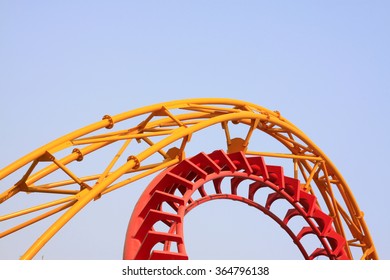 Roller coaster circular orbit, closeup of photo