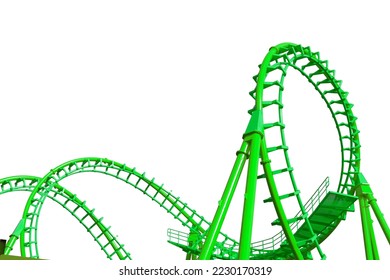 Roller coaster  isolated on white background.