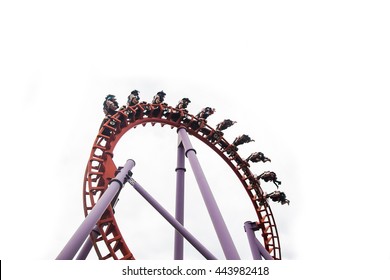 Roller Coaster Isolated On White Background 