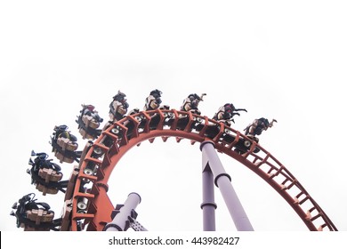 Roller Coaster Isolated On White Background 