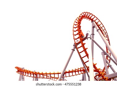 Roller Coaster Isolated On White Background