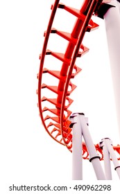 Roller Coaster Isolated On White Background