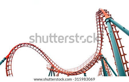 Roller coaster isolated on white background