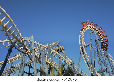 Roller coaster loop in Luna Park, Tel Aviv.