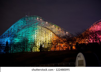 Roller Coaster At Night