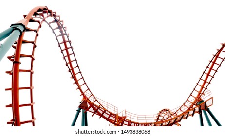 Roller coaster on white background - Shutterstock ID 1493838068