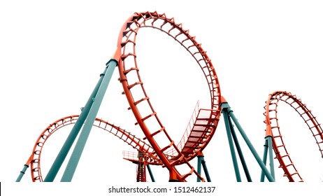 Roller coaster on white background - Shutterstock ID 1512462137