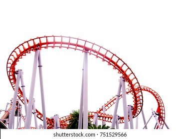 Roller Coaster On White Background