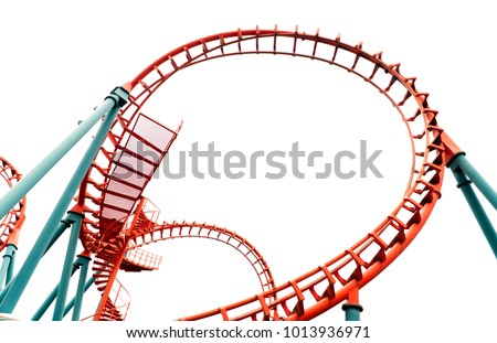Roller coaster on white background