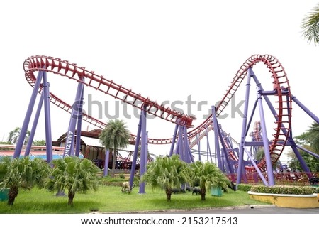 Roller coaster on white background