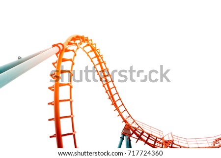 Roller coaster on white background
