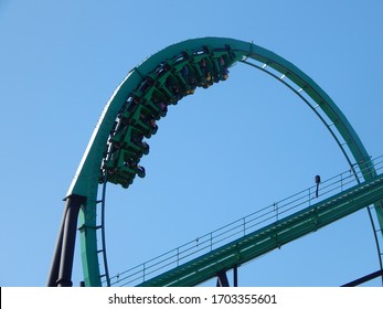 Roller Coaster At Six Flags Magic Mountain.