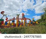 A roller coaster themed after the movie Toy Story in Florida, USA.