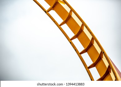 Roller Coaster Track In Close Up 