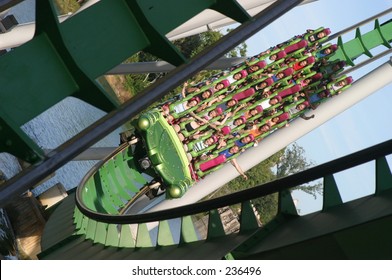 Roller Coaster In Universal Adventure Theme Park, Florida