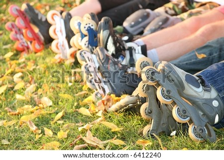 roller legs on the grass