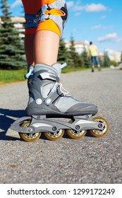 Roller Skate Legs Close Skateparkroller Skates Stock Photo 1299172249 ...