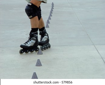 roller skates in a motion