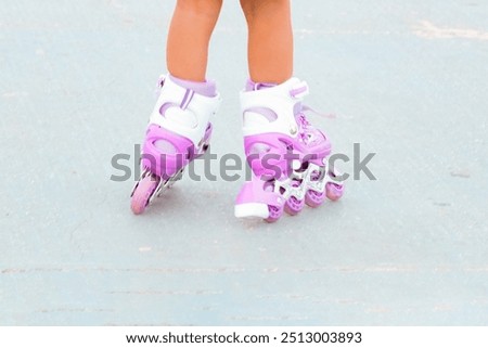 Similar – Woman in roller blades in skate park