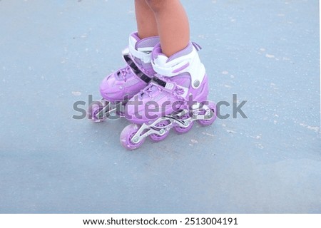 Similar – Woman in roller blades in skate park