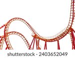 Rollercoaster isolated on white background.