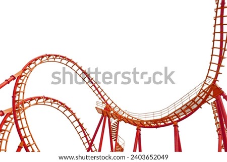 Rollercoaster isolated on white background.