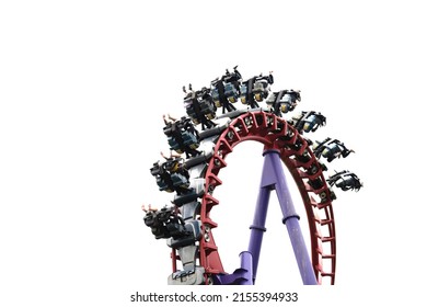 Rollercoaster Ride on white background