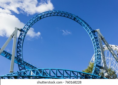 Rollercoaster People On Blue Sky Background Stock Photo (Edit Now ...