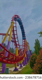 rollercoster on sky background at ancol