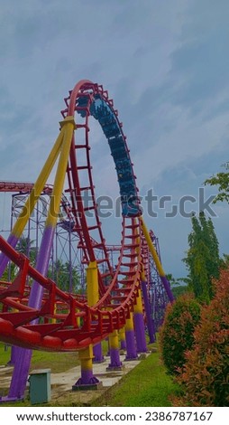 rollercoster on sky background at ancol