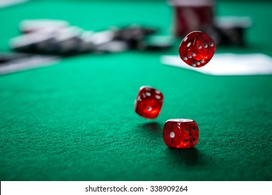 Rolling Casino Dice Stock Photo 338909264 