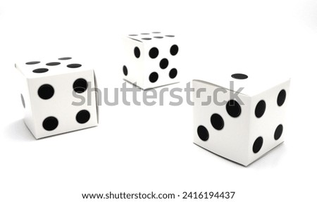 Rolling dices on white gambling casino poker table background backdrop