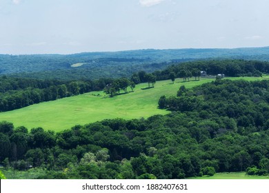 The Rolling Hills Of New Preston Connecticut In Litchfield County New England On A Summer Day. 