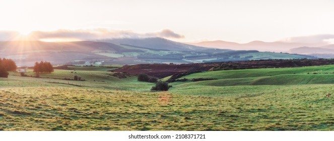 Rolling Hills At Sunrise, Ireland.