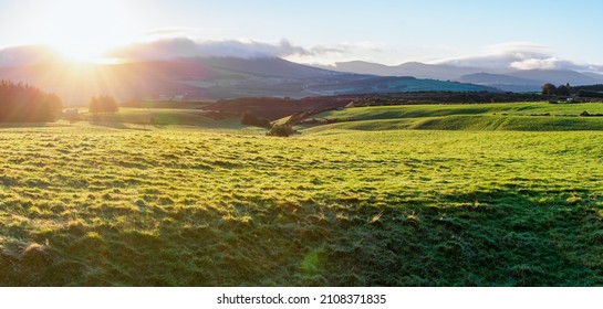 Rolling Hills At Sunrise, Ireland.