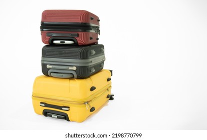 Rolling Luggage, Travel Suitcase Isolated On White Background.