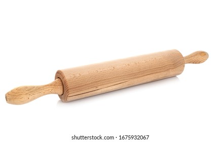 Rolling Pin In Front Of White Background