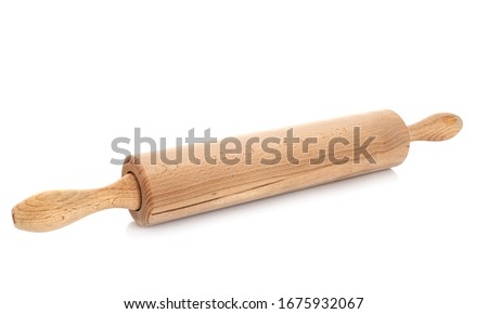 rolling pin in front of white background