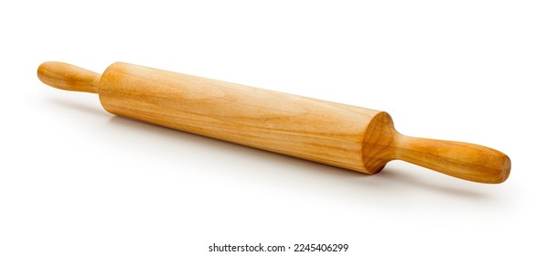 Rolling pin isolated. Wooden rolling pin on white background. - Powered by Shutterstock